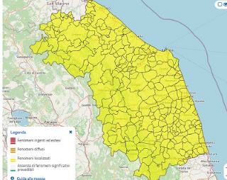 Marche - Allerta meteo: attesi forti temporali